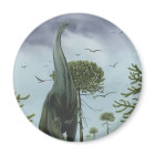 Vintage Dinosaurs, Sauroposeidon with Birds Flying