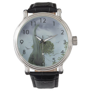 Vintage Dinosaurs, Sauroposeidon with Birds Flying Watch