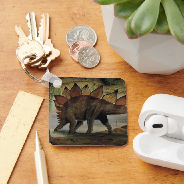 Vintage Dinosaurs, Stegosaurus, Tail with Spikes Key Ring (Desk)