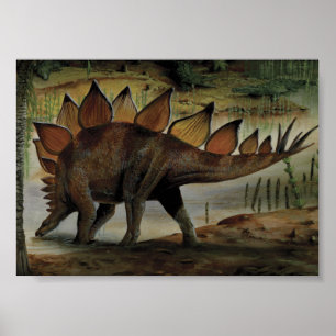 Vintage Dinosaurs, Stegosaurus, Tail with Spikes Poster