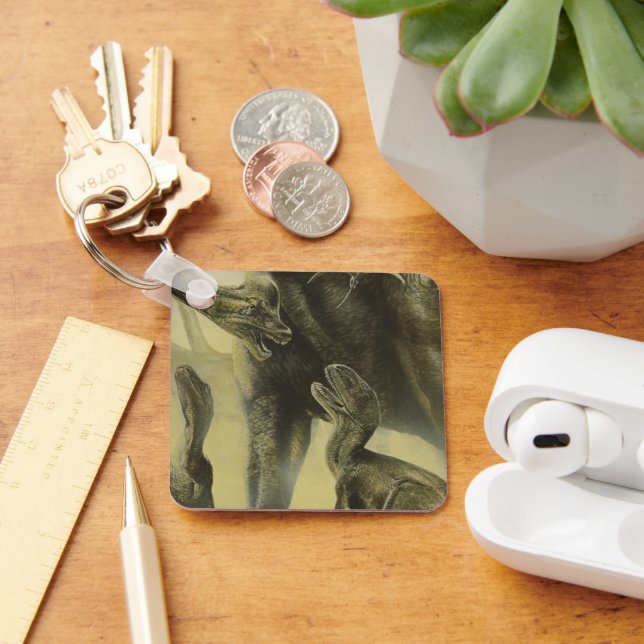 Vintage Dinosaurs, Torvosaurus and Brachiosaurus Key Ring (Desk)