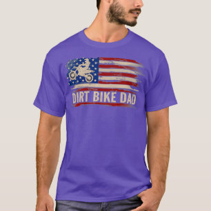 Vintage Dirt Bike Dad American USA Flag Gift T-Shirt