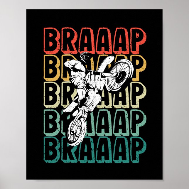 Vintage dirt bike retro sunset dirt bike poster (Front)