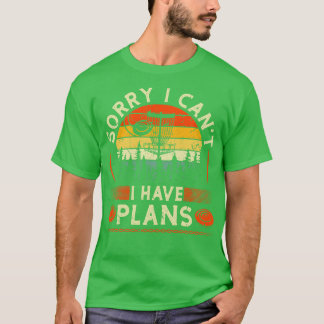 Vintage Disc Golf Basket Retro Sunset Disc Golfer T-Shirt
