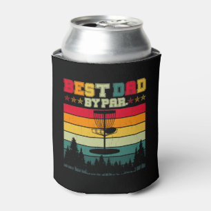 Vintage Disc Golf Dad Gift - Best Dad By Par Can Cooler