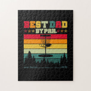 Vintage Disc Golf Dad Gift - Best Dad By Par Jigsaw Puzzle