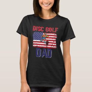 Vintage Disc Golf Dad Player American Flag Father' T-Shirt