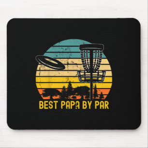 Vintage Disc Golf Dad Present - Best Papa By Par D Mouse Mat