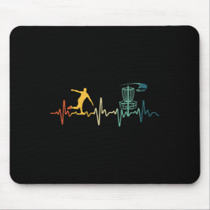 Vintage Disc Golf For Men Women Heartbeat Disc Gol Mouse Mat