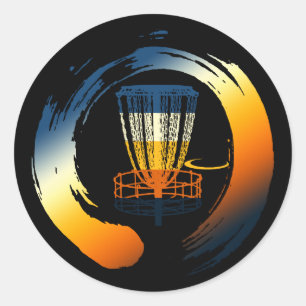 Vintage Disc Golf Frolf Flying Classic Round Sticker