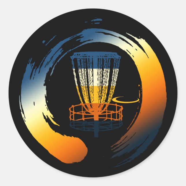 Vintage Disc Golf Frolf Flying Classic Round Sticker (Front)