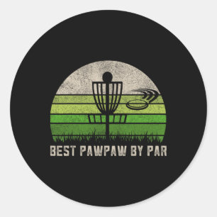 Vintage Disc Golf Grandpa Shirt, Fathers Day Pawpa Classic Round Sticker