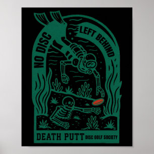 Vintage Disc Golf No Disc Left Behind Funny Disc G Poster