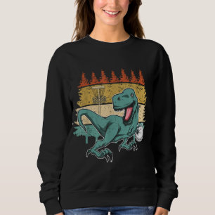 Vintage Disc Golf Player I Dinosaur Disc Golf Bask Sweatshirt