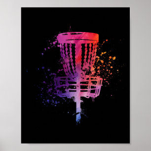 Vintage Disc Golf Sket American Colours Splash Fri Poster