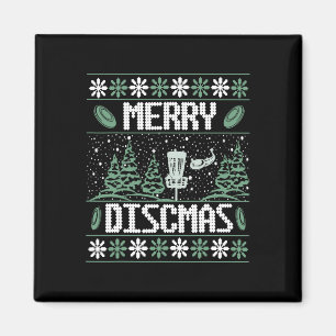 Vintage Disc Golf Ugly Christmas Merry Discmas Par Magnet