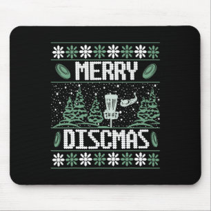 Vintage Disc Golf Ugly Christmas Merry Discmas Par Mouse Mat