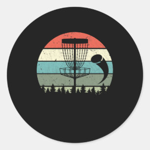 Vintage Disc Golfing Sport Frisbee Disc Golf Playe Classic Round Sticker