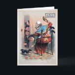 Vintage Disciplined Child Christmas Card<br><div class="desc">Vintage Victorian Christmas card featuring a child being beaten with a shoe.  High quality,  custom restored vintage image.</div>