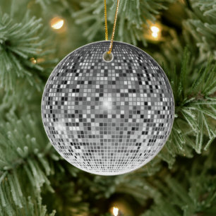 Vintage Disco Ball Retro Ceramic Christmas Tree Decoration