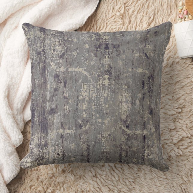 Vintage Distressed Abstract Antique Rustic Grey Cushion (Blanket)