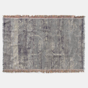 Vintage Distressed Abstract Antique Rustic Grey Throw Blanket