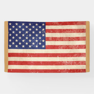 Vintage Distressed American Flag Banner