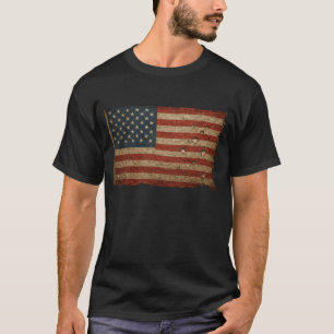Vintage Distressed American Flag – Battle-Worn USA T-Shirt