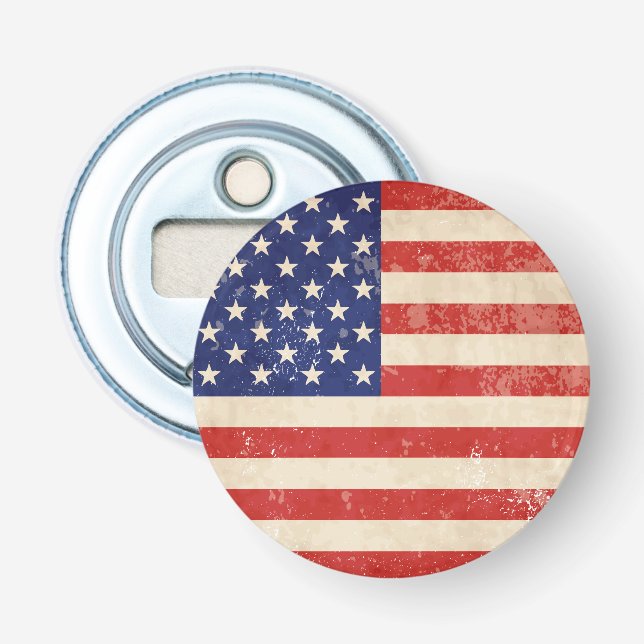 Vintage Distressed American Flag Bottle Opener (Front)