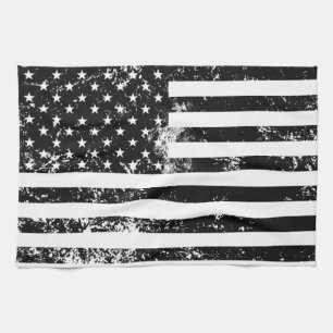 Vintage Distressed American Flag Tea Towel