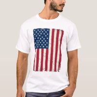 Vintage Distressed American Flag Vector Shirt Desi