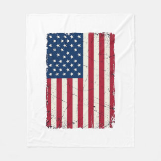 Vintage Distressed American Flag Vector Shirt Desi Fleece Blanket