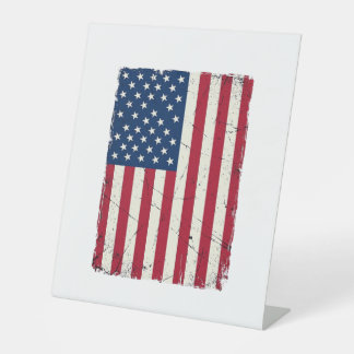Vintage Distressed American Flag Vector Shirt Desi Pedestal Sign