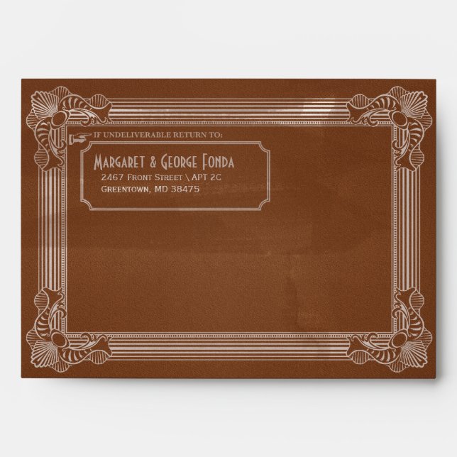 Vintage Distressed Brown Customisable A7 Envelopes (Front)