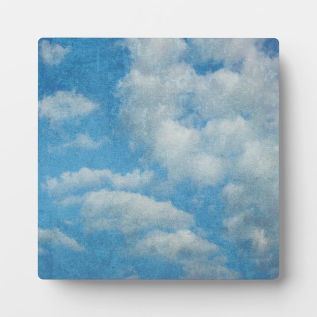 Vintage Distressed Clouds Background Plaque (Front)