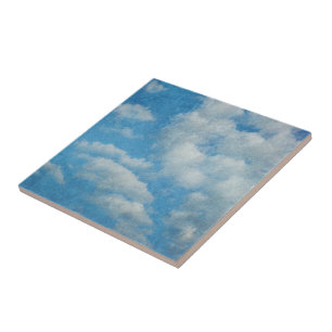 Vintage Distressed Clouds Background Tile
