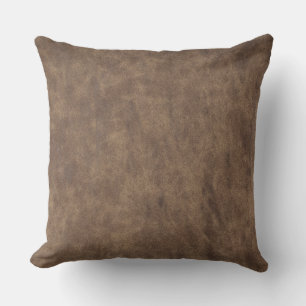 Vintage Distressed Cognac Leather Texture Cushion