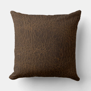Vintage Distressed Cognac Leather Texture Cushion