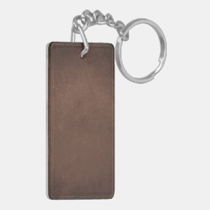 Vintage Distressed Cognac Leather Texture Key Ring