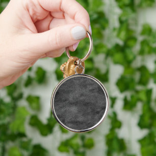 Vintage Distressed Cognac Leather Texture Key Ring