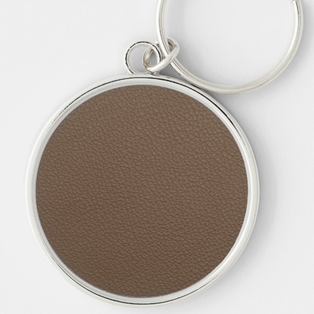 Vintage Distressed Cognac Leather Texture Key Ring (Front)