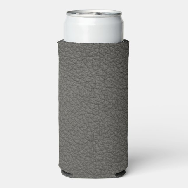 Vintage Distressed Cognac Leather Texture Seltzer Can Cooler (Seltzer Back)
