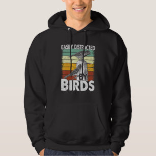 Vintage Distressed Easily Distracted By Birds Bi Hoodie