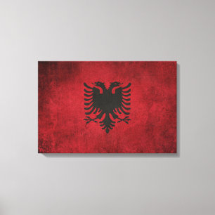 Vintage Distressed Flag of Albania Canvas Print