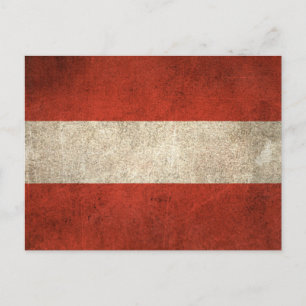 Vintage Distressed Flag of Austria Postcard