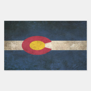 Vintage Distressed Flag of Colorado Rectangular Sticker