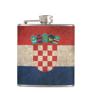 Vintage Distressed Flag of Croatia Hip Flask