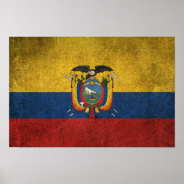 Vintage Distressed Flag of Ecuador Poster (Front)
