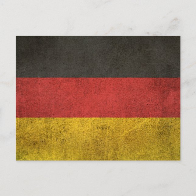 Vintage Distressed Flag of Germany Postcard (Front)