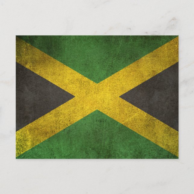 Vintage Distressed Flag of Jamaica Postcard (Front)